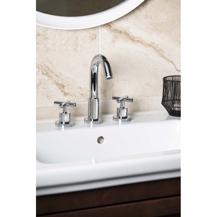 Sapho - Mitigeur lavabo 3 trous AXIA RETRO 23,8 cm chrome brillant