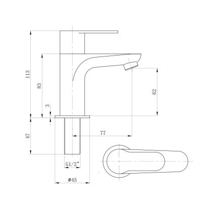 Sapho - Mitigeur lavabo SMALL 11,3 cm chrome brillant