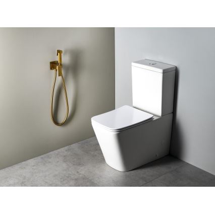 Sapho - Mitigeur pour bidet avec douchette hygiénique pour installation encastrée CUBEMIX doré mat
