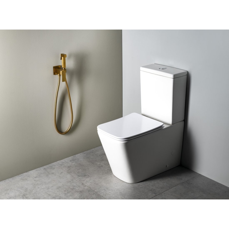 Sapho - Mitigeur pour bidet avec douchette hygiénique pour installation encastrée CUBEMIX doré mat