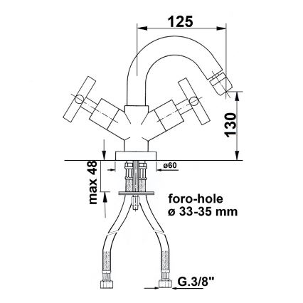 Sapho - Mitigeur pour bidet AXIA chromé brillant