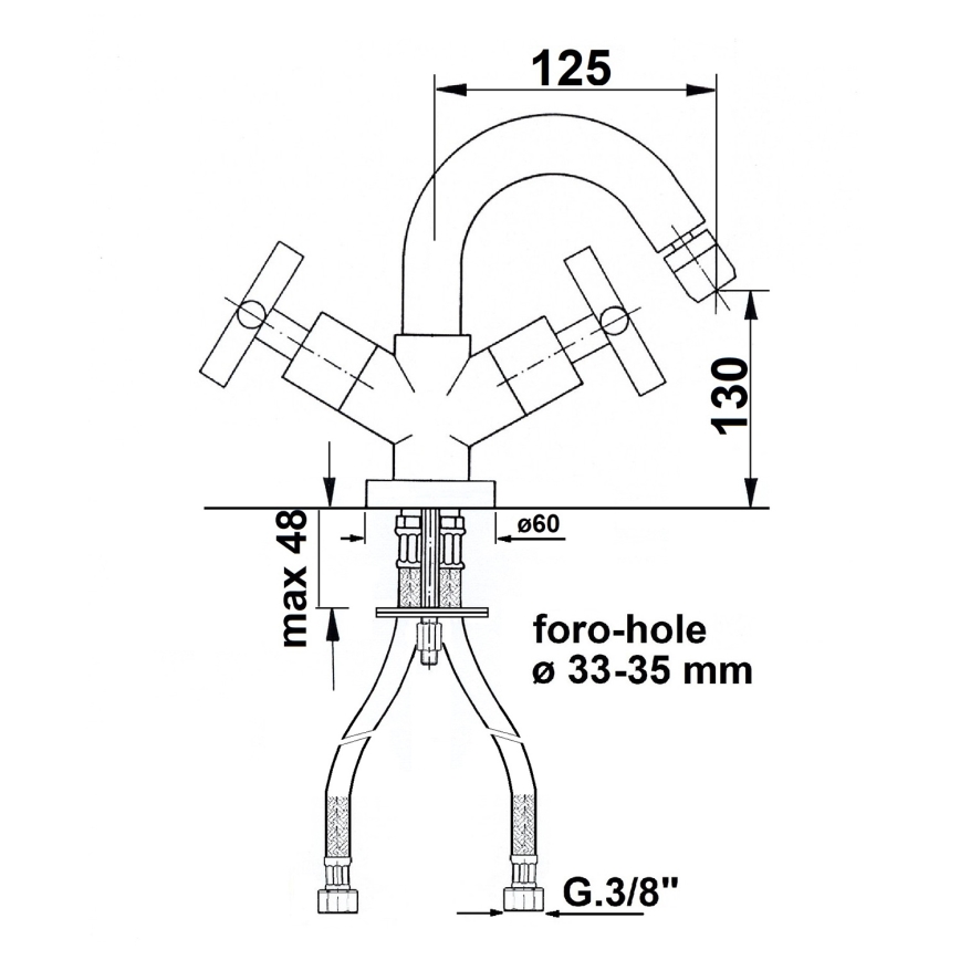 Sapho - Mitigeur pour bidet AXIA chromé brillant