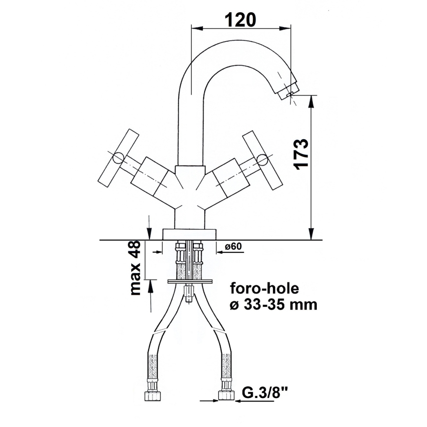 Sapho - Mitigeur pour lavabo AXIA, chrome brillant