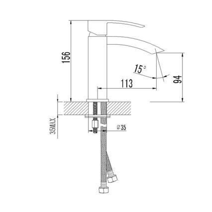 Sapho - Mitigeur pour lavabo GINKO 15,6 cm noir mat