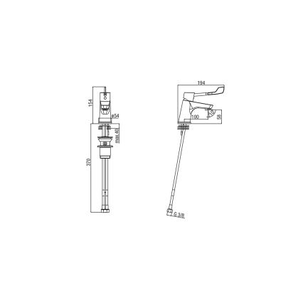 Sapho - Mitigeur pour lavabo LEA 15,4 cm, chrome brillant