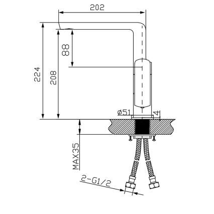 Sapho - Mitigeur pour lavabo MIXONA 22,4 cm chromé brillant