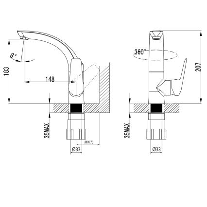 Sapho - Mitigeur pour lavabo SOLITER 18 cm chrome brillant