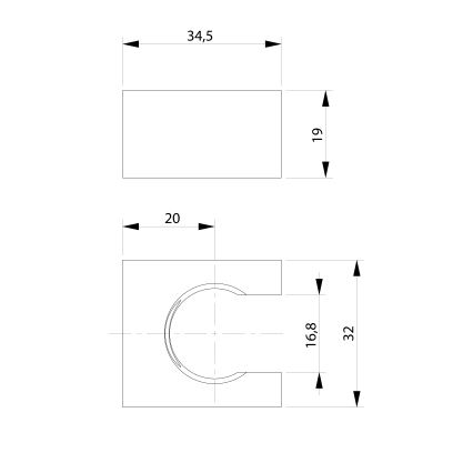 Sapho - Porte-douche fixe angulaire/mat noir