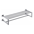 Sapho - Porte-serviettes mural avec étagère X-ROUND 22,5x65,5 cm chrome brillant