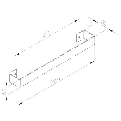 Sapho - Porte-serviettes mural COLONNA 8x51 cm en acier inoxydable brossé