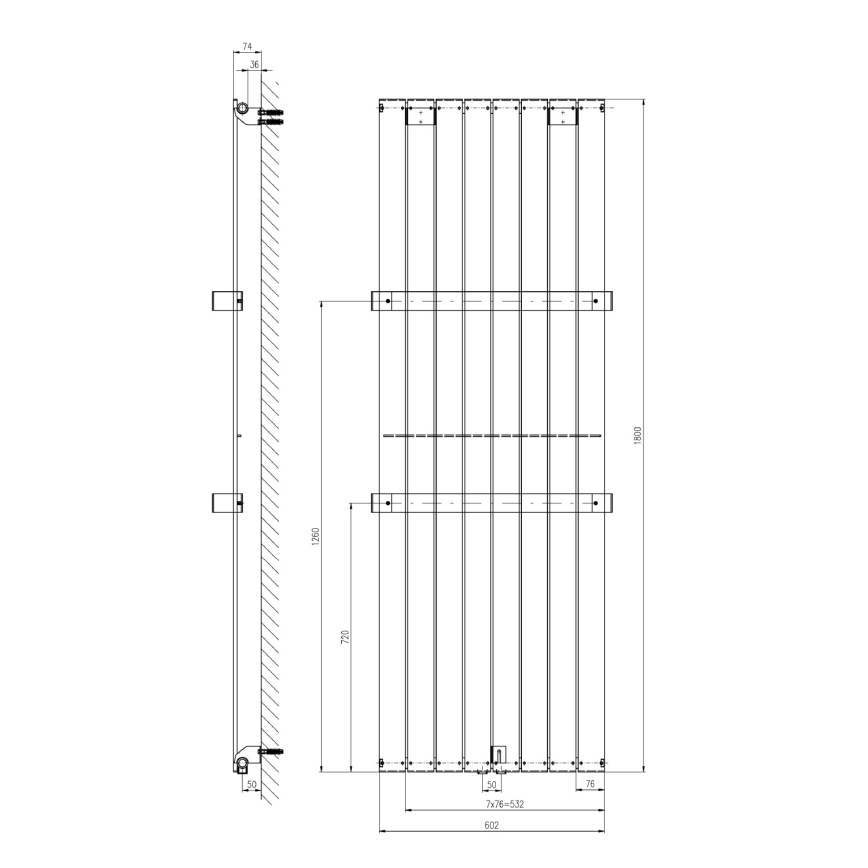 Sapho - Radiateur de salle de bains COLONNA 1205W/230V 60 x 180 cm blanc