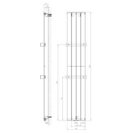 Sapho - Radiateur de salle de bains COLONNA 180x29 cm noir
