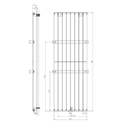 Sapho - Radiateur de salle de bains COLONNA 180x60 cm argenté