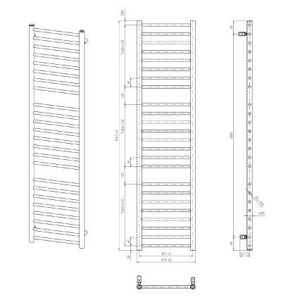 Sapho - Radiateur de salle de bains DINA 156 x 40 cm blanc