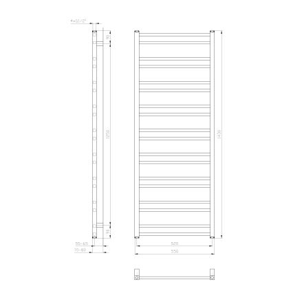 Sapho - Radiateur de salle de bains METRO DOS 143 x 55 cm blanc mat