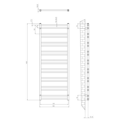 Sapho - Radiateur de salle de bains METRO DOS 143x55 cm chromé brillant