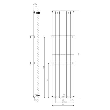 Sapho - Radiateur pour salle de bains COLONNA 180x45 cm blanc
