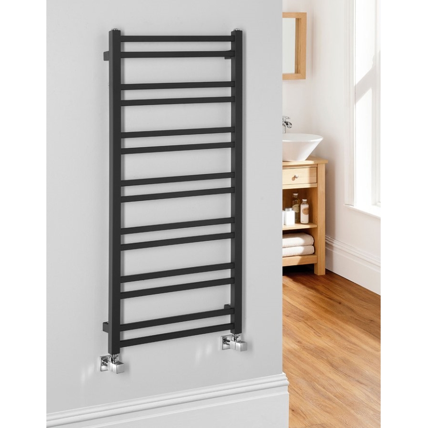Sapho - Radiateur sèche-serviettes METRO DOS  110x50 cm noir mat