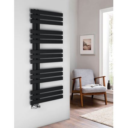 Sapho - Radiateur sèche-serviettes SILVANA 124x50 cm noir mat