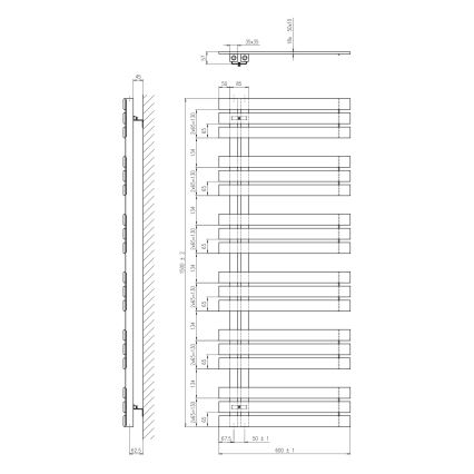 Sapho - Radiateur sèche-serviettes SILVANA 150 x 60 cm blanc
