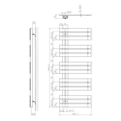Sapho - Radiateur sèche-serviettes SILVANA 500 W/230 V 50 x 123 cm blanc