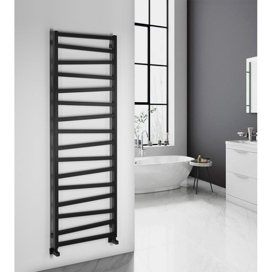 Sapho - Radiateur sèche-serviettes ZIG, 824 W/230 V, 60 x 181 cm, noir