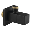 Sapho - Robinet d'arrêt d'angle avec rosace carrée, noir mat