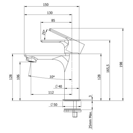 Sapho - Robinet de lavabo PAX 16,5 cm chrome brillant
