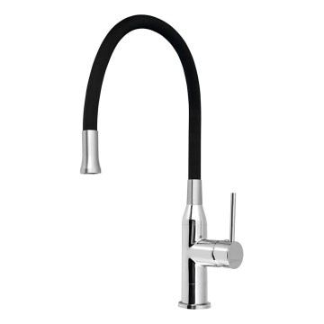 Sapho - Robinet d'évier avec bras flexible SILI noir/laiton