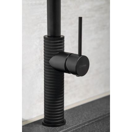 Sapho - Robinet d'évier avec douchette extractible FLAWO mat noir