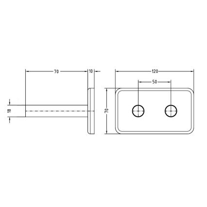 Sapho - Rosace de finition TWIN pour raccordement central, noir mat