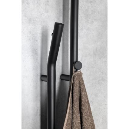 Sapho - Sèche-serviettes électrique avec minuterie DUOPASSO 45W 170x12 cm noir mat