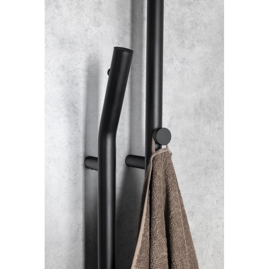 Sapho - Sèche-serviettes électrique avec minuterie DUOPASSO 45W 170x12 cm noir mat