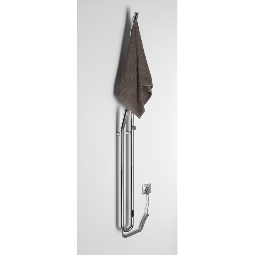 Sapho - Sèche-serviettes électrique avec minuterie DUOPASSO 45W 170x12 cm chrome brillant