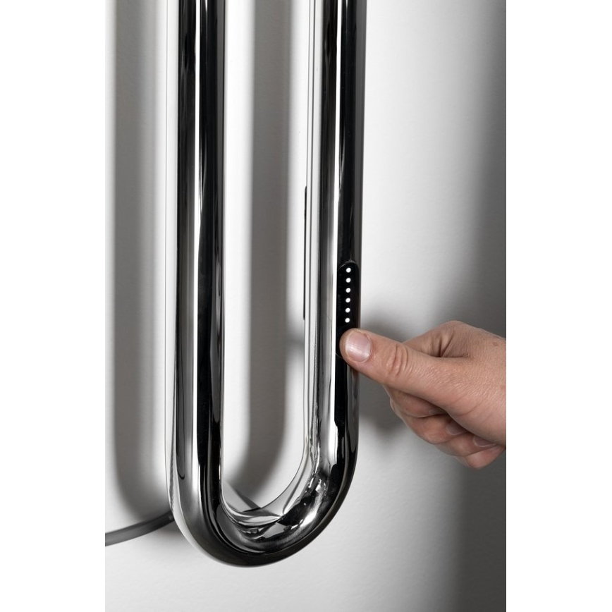 Sapho - Sèche-serviettes électrique avec minuterie DUOPASSO 45W 170x12 cm chrome brillant