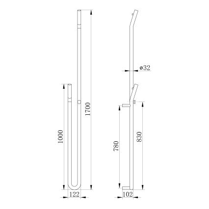 Sapho - Sèche-serviettes électrique avec minuterie DUOPASSO 45W 170x12 cm chrome brillant