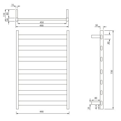 Sapho - Sèche-serviettes électrique ELIAS 105W 73x49 cm blanc mat