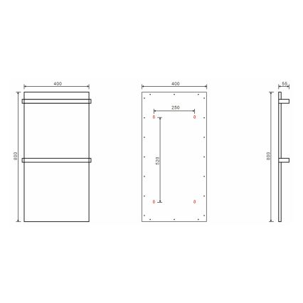Sapho - Sèche-serviettes électrique ELMIS 120W 80x40 cm blanc mat
