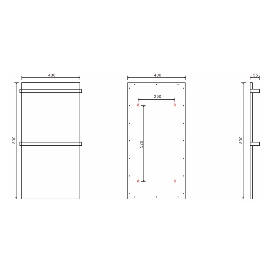 Sapho - Sèche-serviettes électrique ELMIS 120W 80x40 cm blanc mat