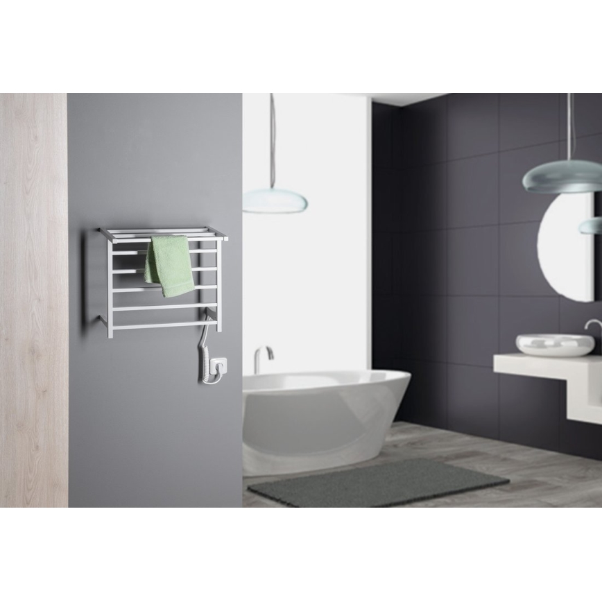 Sapho - Sèche-serviettes électrique ELZOR 60W 47x50 cm blanc mat