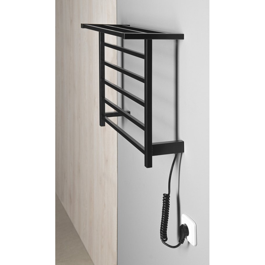 Sapho - Sèche-serviettes électrique ELZOR 60W 47x50 cm noir mat