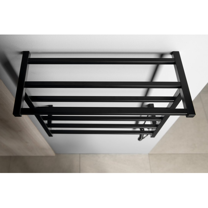 Sapho - Sèche-serviettes électrique ELZOR 60W 47x50 cm noir mat