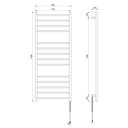 Sapho - Sèche-serviettes électrique ESKINADO 130W 150x60 cm inox/chrome brillant