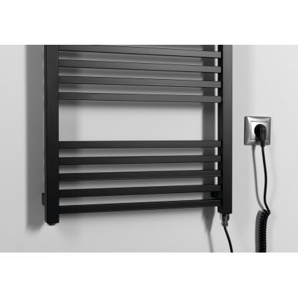 Sapho - Sèche-serviettes électrique METRO-E 400 W 106 x 50 cm noir mat