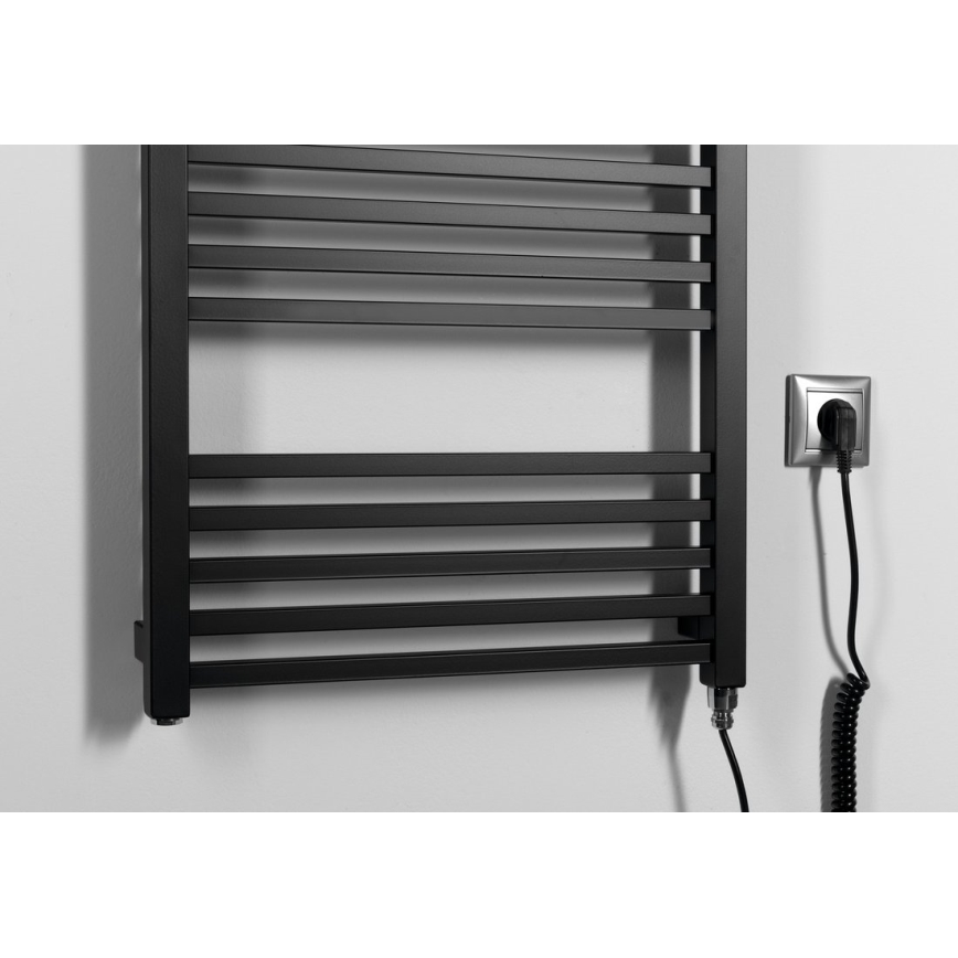Sapho - Sèche-serviettes électrique METRO-E 400 W 106 x 50 cm noir mat