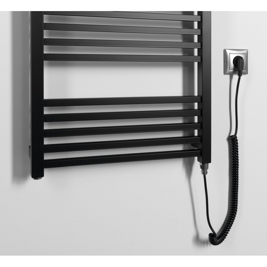 Sapho - Sèche-serviettes électrique METRO-E 500 W/230 V 50 x 134 cm noir mat