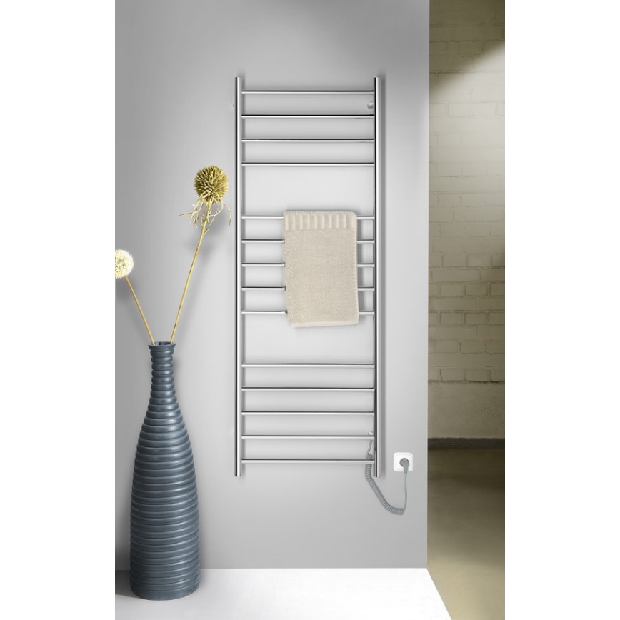 Sapho - Sèche-serviettes électrique REDONDO 130W 150x60 cm chrome brillant rond
