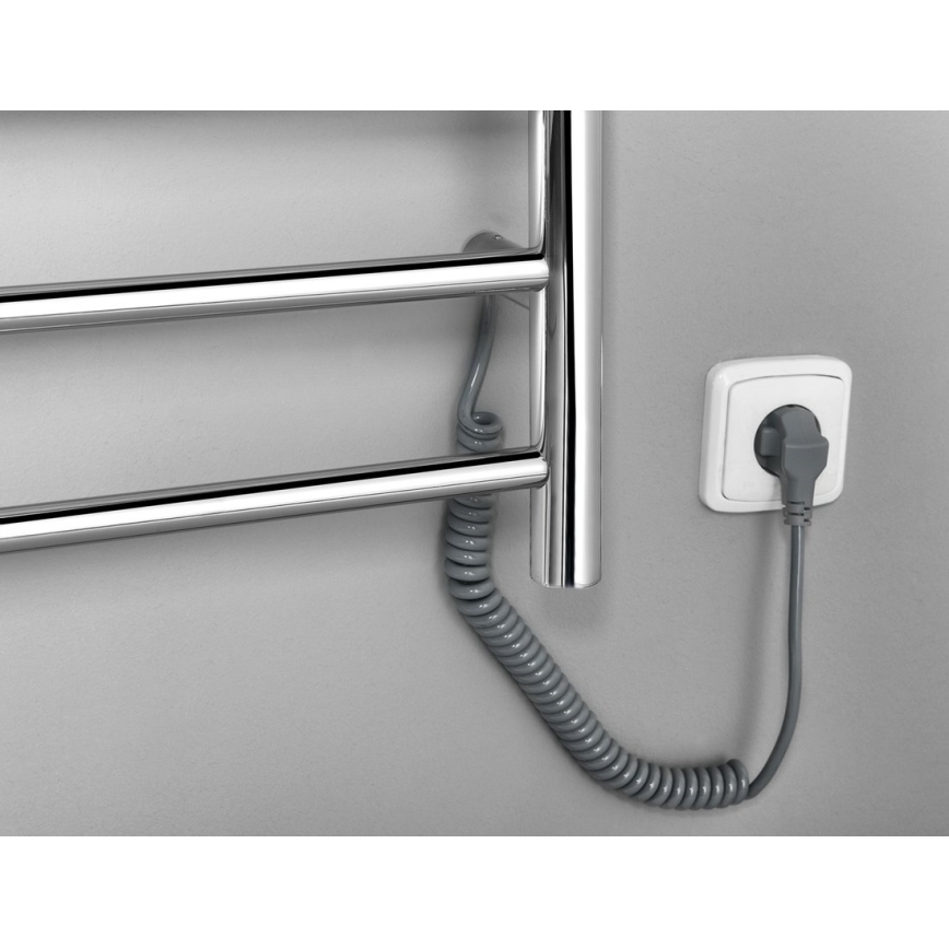 Sapho - Sèche-serviettes électrique REDONDO 130W 150x60 cm chrome brillant rond