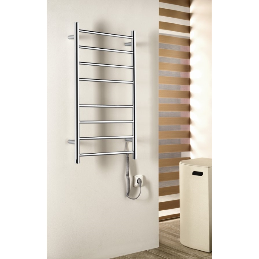 Sapho - Sèche-serviettes électrique REDONDO 75 W 90 x 50 cm chrome brillant, rond