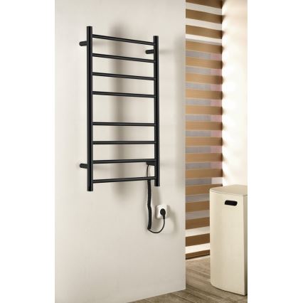 Sapho - Sèche-serviettes électrique REDONDO 75 W 90 x 50 cm noir mat